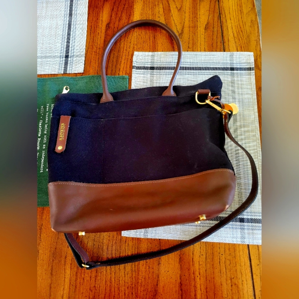 Williams | Signature Black Canvas + Brown Leather Tote and Leather Wallet
